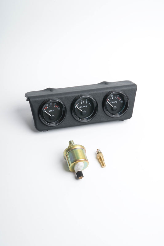 Zusatzinstrumente Halter Mittelkonsole Echtleder 3x52mm inkl. Sensoren